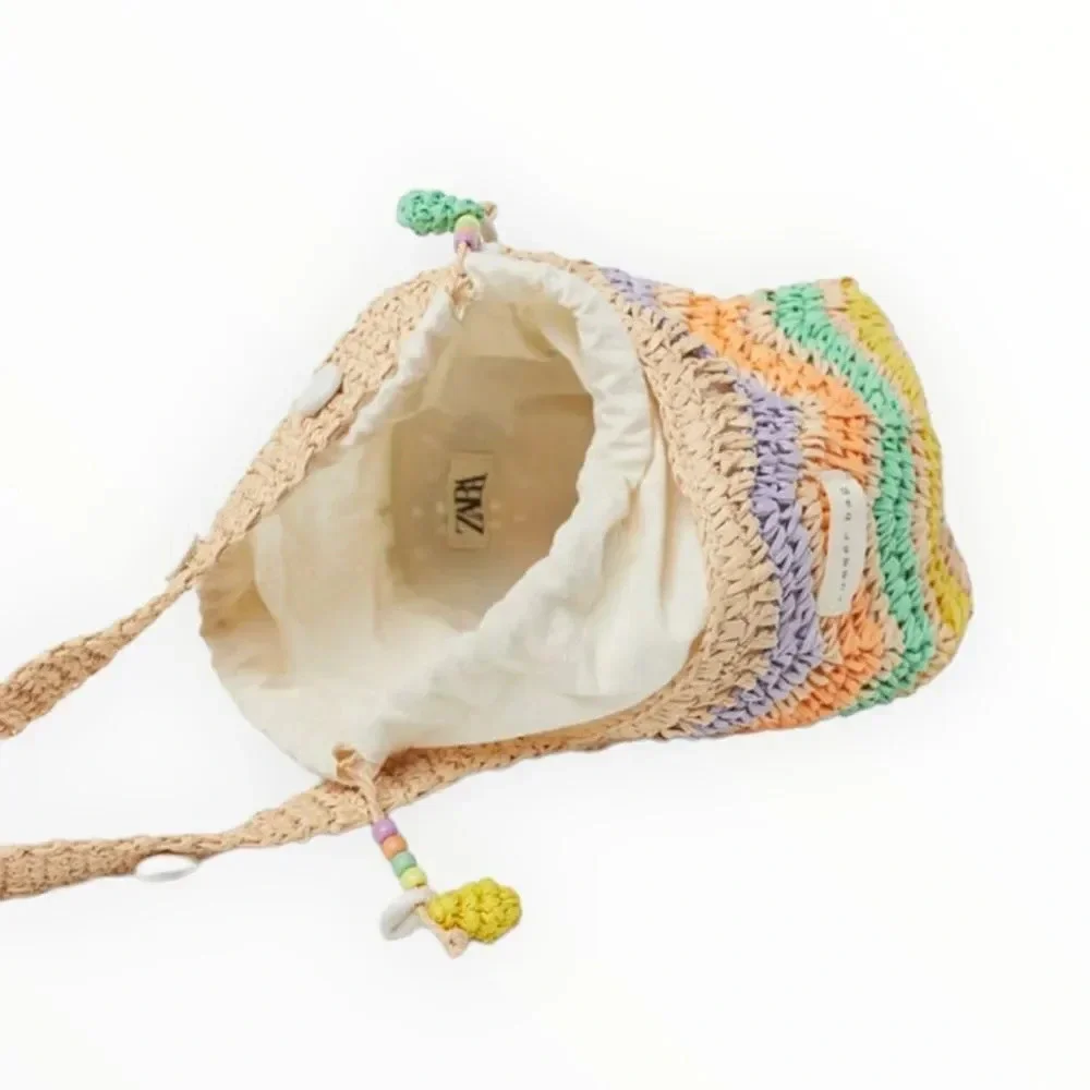 ZARA Kids | Ecru | RAFFIA CROSSBODY BAG